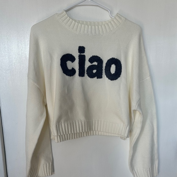 Sincerely Jules Cream and Black Ciao Sweater - Picture 2 of 5